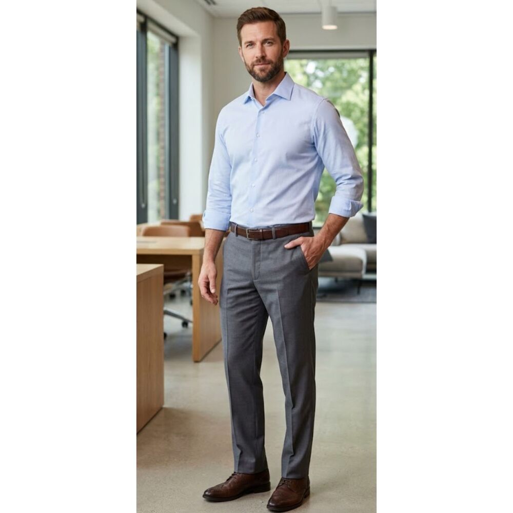 New Alfani Flat Front Dress Suit Pants Slacks Untailored Unhemmed Men's Size 40